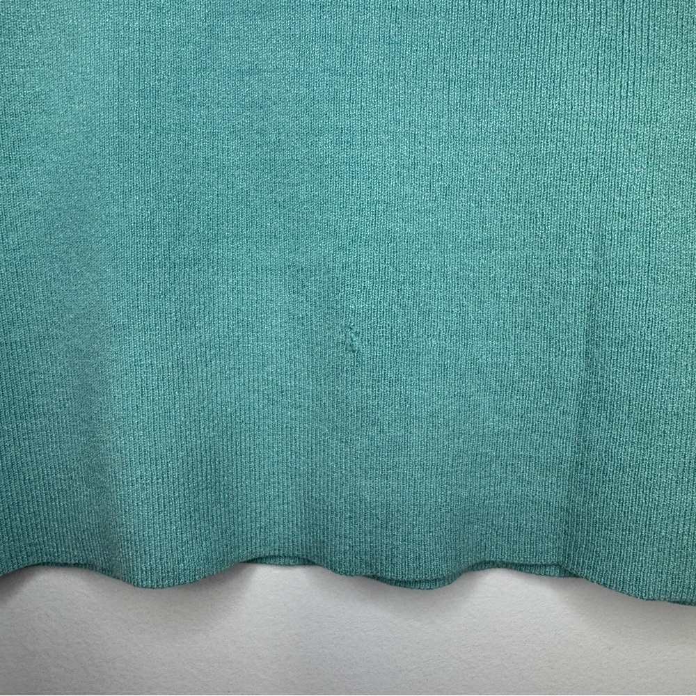 Sigrid Olsen Sport Aqua Blue Knit Top Large Rayon Blend Tank Top minimalist - Picture 4 of 11